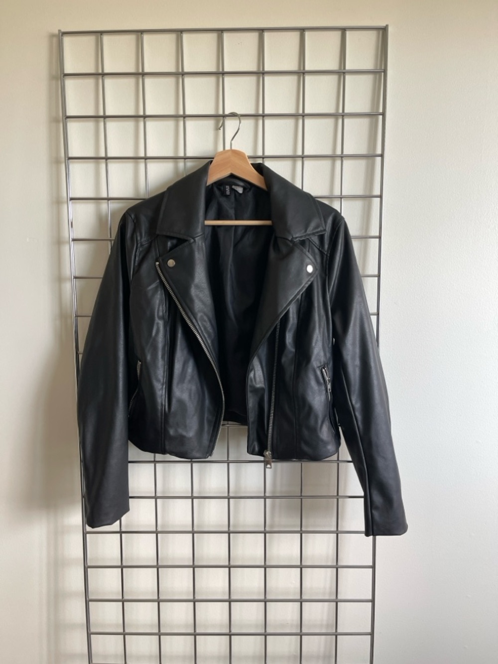 Divided Black Faux Leather Moto Jacket - Women